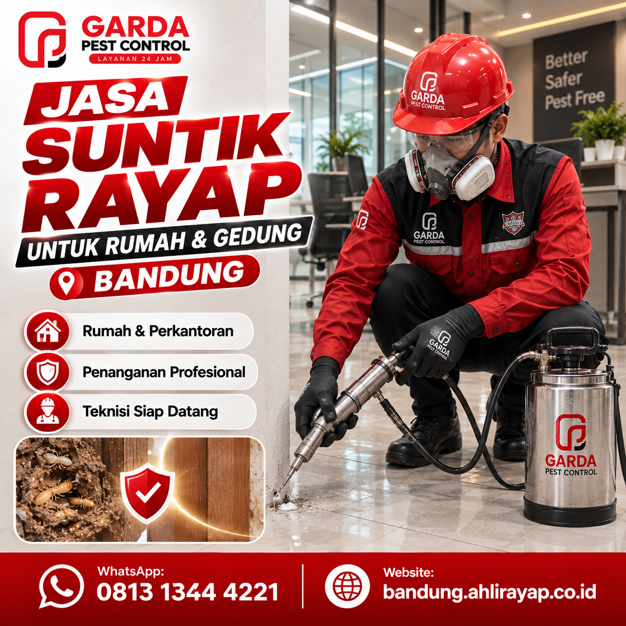 Layanan Jasa Suntik Anti Rayap Pasca Konstruksi di Bandung dan Estimasi Biayanya