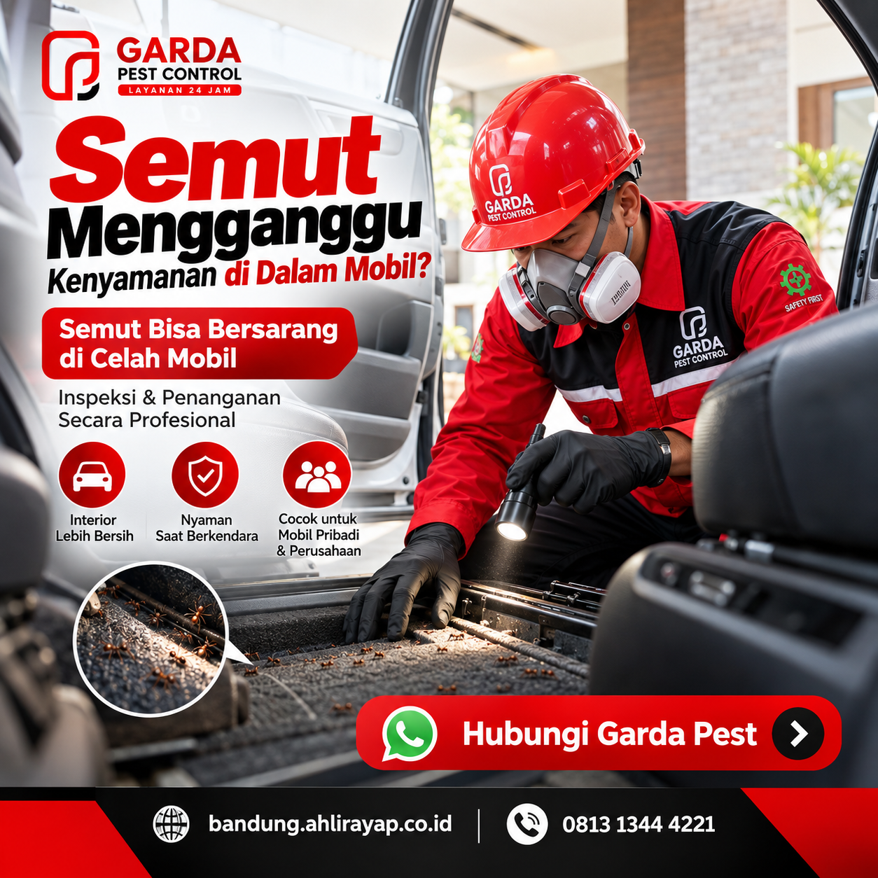 Jasa Pembasmi Semut di Mobil Bandung : Bergaransi 1-3 Bulan 